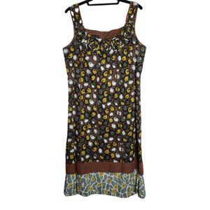 Spence Multi Pattern Rosette Neckline Dress